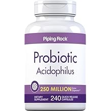 Piping Rock Probiotic Acidophilus Capsules | 250 Million CFU | 240 Pills | Dietary Supplement | Non-GMO, Gluten Free