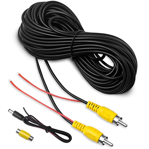 LBW Premium Backup Camera RCA Video Cable, Car Reverse Rear View Parking Camera with Detection Wire 33FT10 Meters, RCA Video Cable for Monitor and Backup Rear View Connection