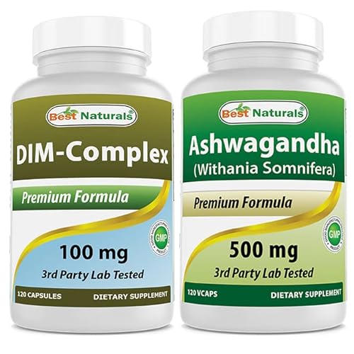 Best Naturals DIM Supplement 100 mg & Ashwagandha Extract 500 Mg