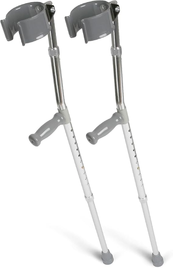 Medline Aluminum Forearm Crutches, Youth, Pack of 2