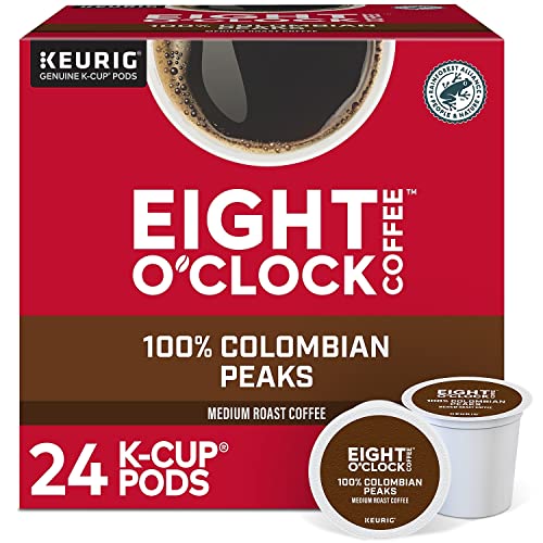 Eight OClock Coffee Colombian Peaks, Single-Serve Keurig K-Cup Pods, Medium Roast Coffee, 24 Count