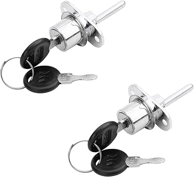 0.75-inch Cylinder Plunger Lock for Drawer Cabinet Desk Table Office Table Front Activity Linkage Associated Lock Security DIY Furniture Hardware Silver 288-19mm 2pcs